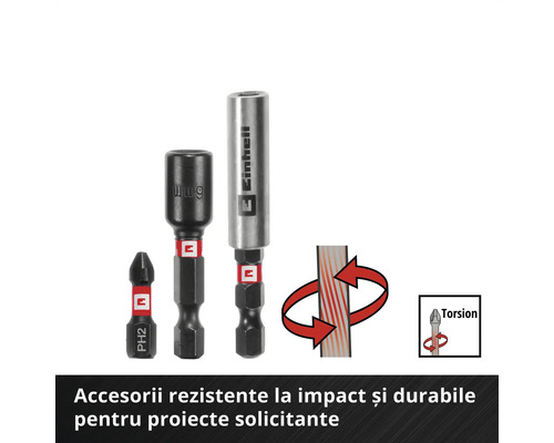 Set de biți pentru șurubelniță Einhell cu efect de torsiune