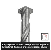 Burghiu pentru zidărie cu inserție din carbură pentru durată lungă de viață și eficiență ridicată de găurire