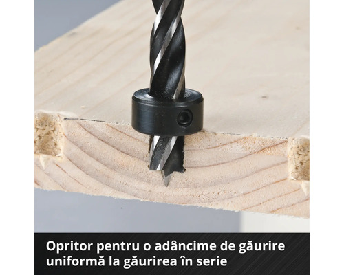Burghiu Forstner cu opritor de adâncime în grinzi de lemn