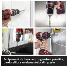 Mașină de găurit și înșurubat cu acumulator Einhell utilizată pentru găurirea plăcilor de faianță