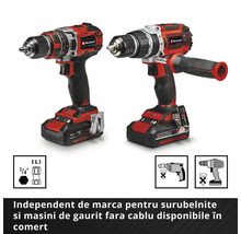 Două mașini de găurit și înșurubat cu acumulator Einhell cu baterie de 18 volți