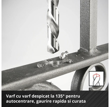 Burghiu pentru metal găurind metal, vârf de burghiu de 135 grade