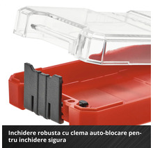 Cutie de depozitare cu capac transparent și închidere neagră