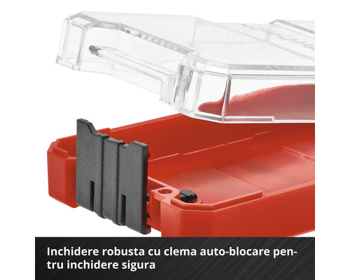 Cutie de depozitare cu capac transparent și închidere neagră