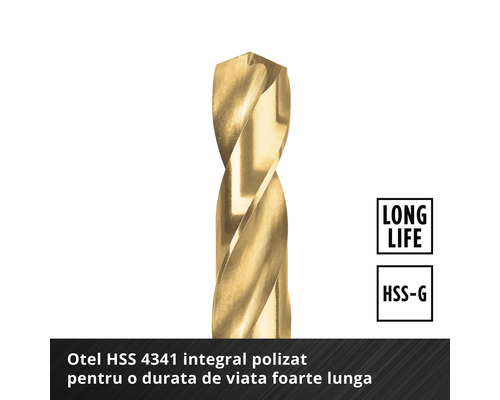 Burghiu elicoidal HSS-G pentru metal