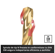 Burghiu elicoidal cu burghiu elicoidal N tip N conform DIN 338