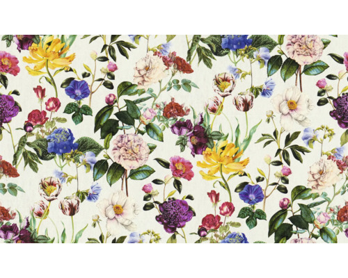 Tapetă cu flori cu trandafiri, lalele și hortensii