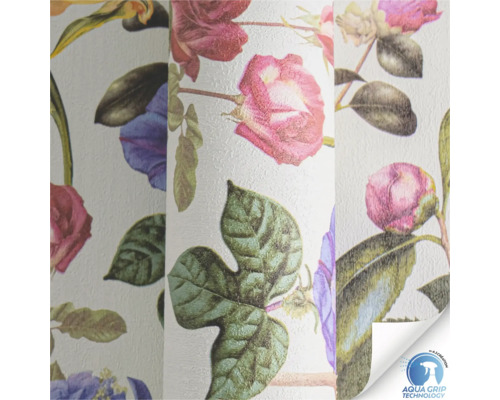 Rola de tapet cu model floral și tehnologie Aqua Grip