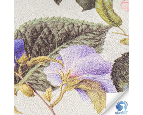 Prim-plan cu tapet cu model floral cu tehnologia Aqua Grip.