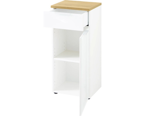 Dulap de baie alb cu sertar și ușă