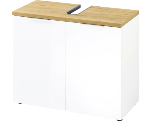 Dulap inferior pentru lavoar cu două uși și blat de lucru din lemn
