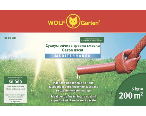 Semințe de gazon Wolf Garten pentru locații uscate, potrivit pentru 200 de metri pătrați