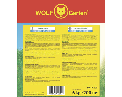 Wolf Garten Gazon uscat Mediterraneo, pachet de 6 kilograme pentru 200 de metri pătrați