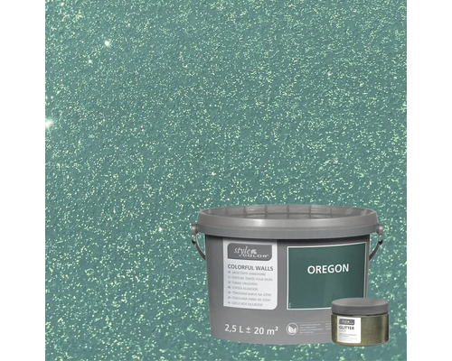 Găleată de vopsea de perete nuanțată Oregon cu adaos de sclipici