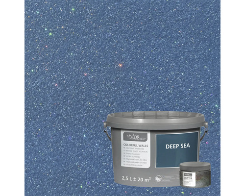 Găleată Style Color Colorful Walls vopsea nuanțată pentru pereți Deep Sea cu sclipici Multicolor