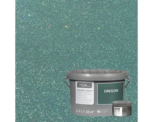 Vopsea de perete Style Color Oregon cu efect de sclipici, recipient de 2,5 litri