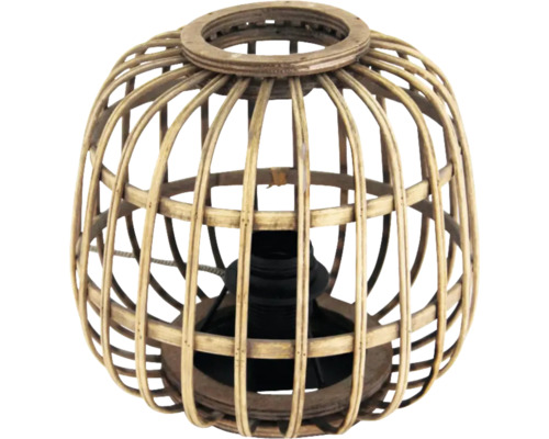 Lampă decorativă de masă din bambus, cu design coș