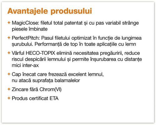 Avantajele produsului