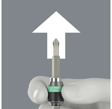 Sigla Wera cu bit de șurubelniță și săgeată albă