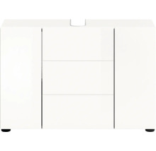 Dulap de baie alb cu două uși și trei sertare