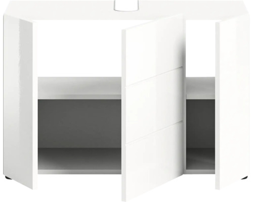 Dulap de baie alb cu două uși și două rafturi