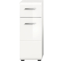 Dulap înalt de baie alb cu trei sertare și mânere