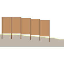 Paravan de confidențialitate din lemn cu stâlpi pentru grădină