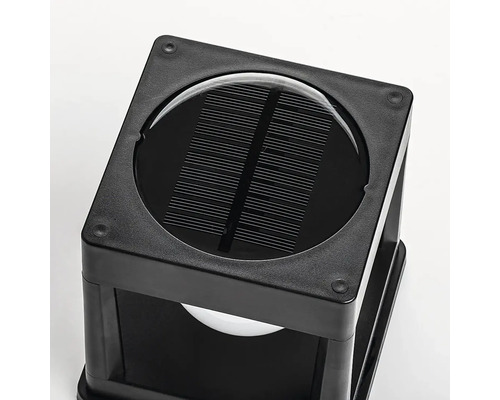 Lumină solară neagră de formă pătrată cu panou solar