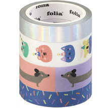 Bandă adezivă decorativă Washi Tape Party Animals, set 4 role 4x 5 m