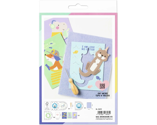 Set de artizanat pentru crearea de felicitări cu motive animale, inclusiv ac și pâslă