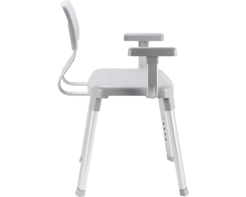 Scaun de duș cu brațe și spătar, reglabil pe înălțime