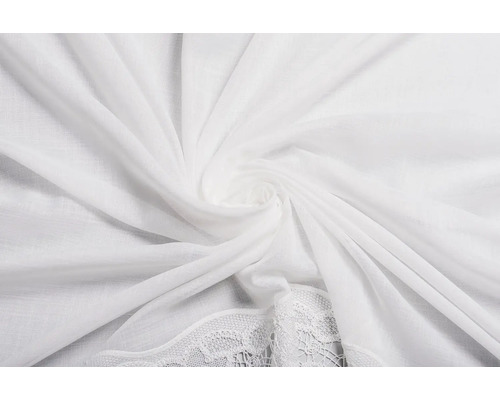 Material alb pentru perdele cu dantelă
