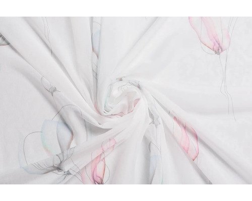 Țesătură decorativă cu model floral, ușoară și transparentă