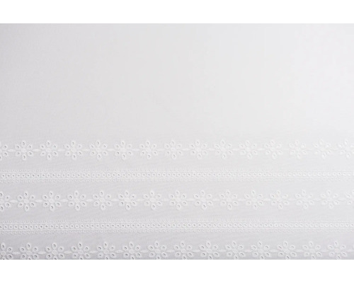 Material alb pentru perdele cu model floral