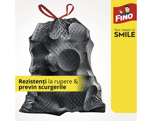 Sac de gunoi plin cu șnur de la Fino