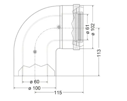 Desen tehnic al unei piese curbate cu cote