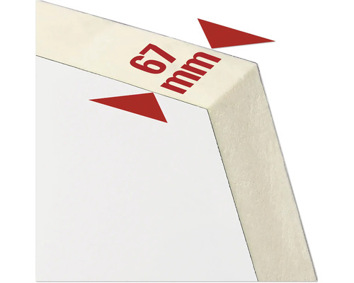 Imagine detaliată a unei plăci izolatoare cu o grosime de 67 milimetri