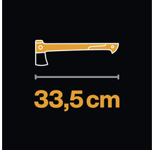 Ilustrație a unui topor cu dimensiunea de 33,5 cm
