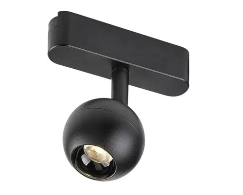 Spot negru pe șină cu formă sferică