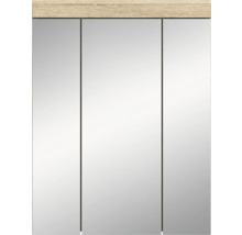 Dulap cu oglindă cu trei uși și suprafață din lemn