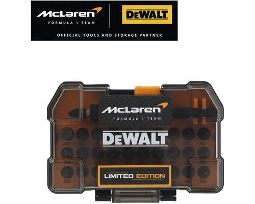 Set de biți Dewalt ediție limitată cu logo-ul echipei McLaren Formula 1