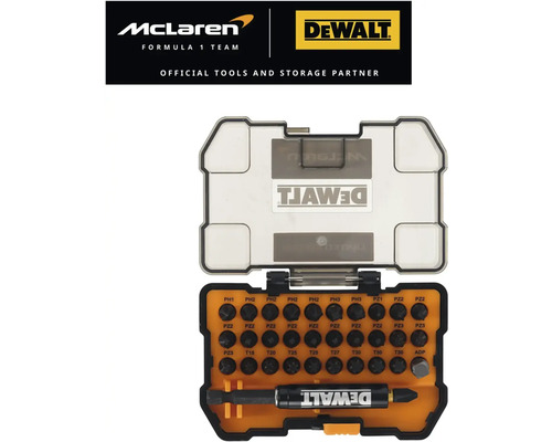 Set de biți DeWalt cu carcasă transparentă deschisă