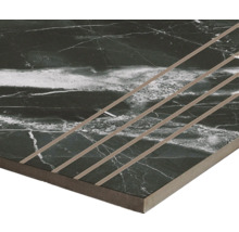 Treaptă gresie rectificată MIRAVA LUCCA Nero lucios 29,5x120 cm