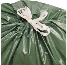 Sac de gunoi plin, verde, cu bandă de închidere