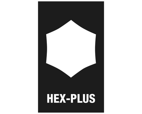 HEX-PLUS înseamnă că capul șurubului este protejat de suprafețe de contact mai mari.