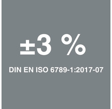 Simbol DIN EN ISO 6789-1:2017-07 pentru 3 procente