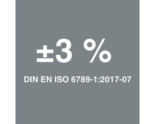 Simbol DIN EN ISO 6789-1:2017-07 pentru 3 procente