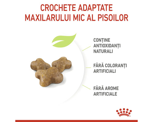 Crochete adaptate maxilarului mic al pisoilor cu antioxidanți naturali și fără coloranți și arome artificiale