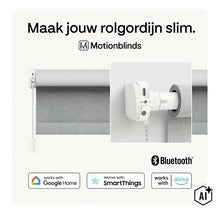 Kit de modernizare Motionblinds pentru rulou cu conectivitate Bluetooth compatibil cu Google Home SmartThings si Alexa (Image AI modified or generated)