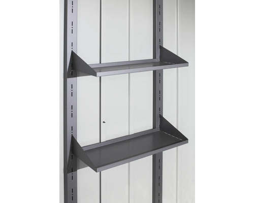 Raft metalic cu două rafturi pentru montare pe perete